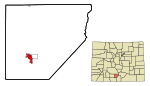 Alamosa County Colorado Incorporated and Unincorporated areas Alamosa Highlighted